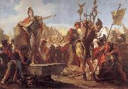 Giovanni Battista Tiepolo Queen Zenobia talk to their soldiers oil